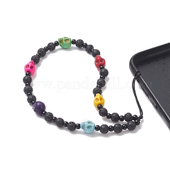 Lava Rock Beaded Mobile Straps&nbsp;HJEW-TA00005