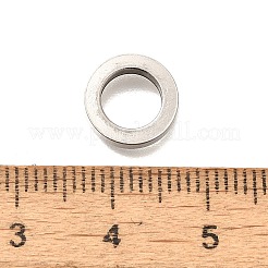 304ステンレススチールヨーロピアンビーズ  大穴ビーズ  リング  ステンレス鋼色  10x2mm  穴：6.2mm&nbsp;STAS-R140-03A