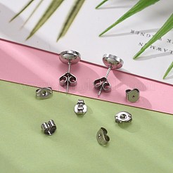Tarnish Resistant 80Pcs 4Size 304 Stainless Steel Ear Nuts&nbsp;STAS-LS0001-18P