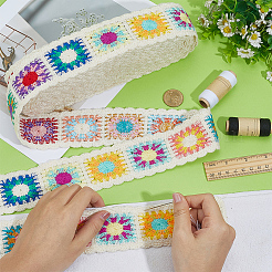 10 Yards Ethnic Style Polyester Ribbon&nbsp;OCOR-WH0101-210A