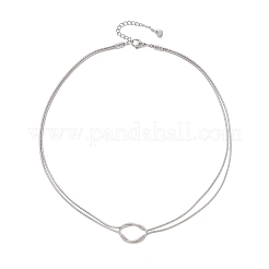304 Stainless Steel Knot Snake Chain 2-Strand Necklaces&nbsp;NJEW-JN05885