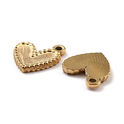 イオンプレーティング（IP）316サージカルステンレススチールチャーム  ハート  24KGP本金メッキ  12x10x1.5mm  穴：1.2mm&nbsp;STAS-M293-15G