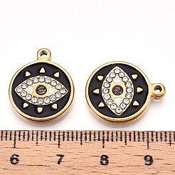 304 Stainless Steel Enamel Rhinestone Pendants&nbsp;STAS-T064-50B