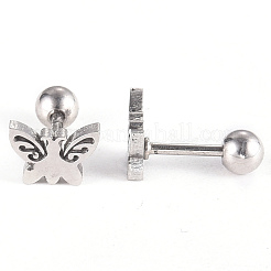 Tarnish Resistant 201 Stainless Steel Barbell Cartilage Earrings&nbsp;LS-EJEW-R147-20