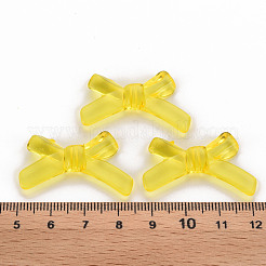 透明なアクリルビーズ  蝶結び  きいろ  20x34x5.5mm  穴：1.8mm  約435個/500g&nbsp;TACR-S154-55B-916