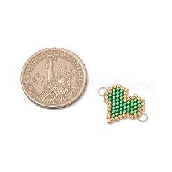 MIYUKI Delica Glass Seed Beaded Heart Links&nbsp;PALLOY-MZ00702-02
