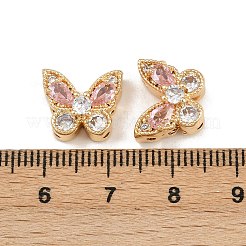 Brass Micro Pave Cubic Zirconia Multi-Strand Butterfly Links&nbsp;KK-K407-29G-03