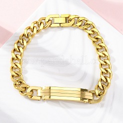 304 Stainless Steel Cuban Link Chain Bracelets for Women Men&nbsp;BJEW-R018-01G