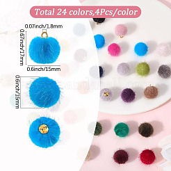 96Pcs 24 Colors Plastic Pendants&nbsp;KY-SC0002-40