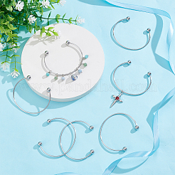 12Pcs 304 Stainless Steel European Style Torque Bangles Making&nbsp;FIND-UN0007-46