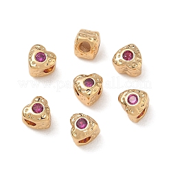 SHEGRACE Brass Magenta Cubic Zirconia Beads&nbsp;XGRQ4H982-681G-B