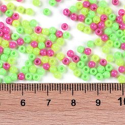 不透明なアクリルビーズ  ラウンド  緑黄  3mm  穴：1mm&nbsp;X1-OACR-H118-07A-01