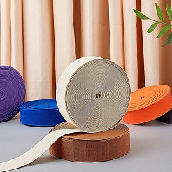 超幅広の厚手の平らなゴムバンド  ウェビング衣類縫製アクセサリー  ミディアム蘭  40mm&nbsp;EC-WH0016-B-S018