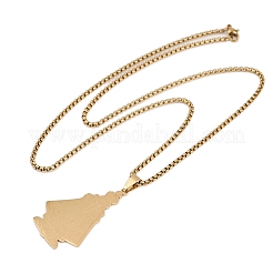 201 Stainless Steel Saint Benedict Medal Pendant Necklaces&nbsp;LS-NJEW-K283-37G