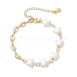 ABS Plastic Imitation Pearl Link Chain Bracelets&nbsp;BJEW-JB13093