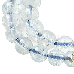 天然石アクアマリンビーズ連売り  ラウンド  4mm  穴：0.7~0.8mm  約103~108個/連  15.28''~15.83''（38.8~40.2センチメートル）&nbsp;G-P576-4mm-01B