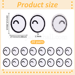20 Pairs Cartoon Eyes Polyester Embroidery Cloth Iron on Patches&nbsp;PATC-BC0001-10