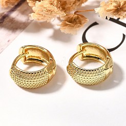 ラックメッキリング真鍮フープピアス女性用  カドミウムフリー＆鉛フリー  長持ちメッキ  18KGP本金メッキ  11.5~12x5.5mm&nbsp;EJEW-C125-15G