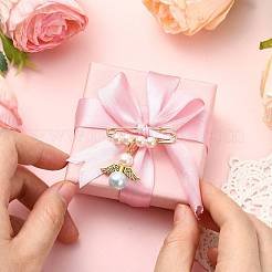 アイロン安全ピンブローチ  ABSプラスチック製合金パールブローチ  天使  アンティーク黄金  37mm&nbsp;JEWB-FS00002