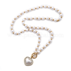 Ion Plating(IP) 304 Stainless Steel Crystal Rhinestone Heart Pendant Necklaces&nbsp;NJEW-P320-20G