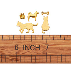 合金カボション  UVレジンDIY用  エポキシ樹脂  プレスジュエリー  混合図形  ゴールドカラー  11x11x0.8mm  55個/箱&nbsp;PALLOY-TA0001-69G