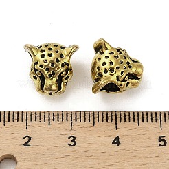 チベット風合金ビーズ  カドミウムフリー＆鉛フリー  ヒョウ  アンティーク黄金  12x12.5x9mm  穴：5mm  約352個/1000g&nbsp;FIND-M047-06AB