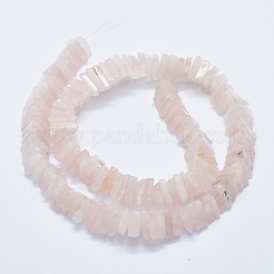 天然石ローズクォーツビーズ連売り  三角形  9~10.5x10.5~12.5x2.8~3.5mm  穴：1mm  約124~131個/連  15.5~15.9インチ（39.5~40.5cm）&nbsp;G-F631-J02