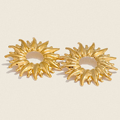 304 Stainless Steel Hollow Sun Stud Earrings&nbsp;LS-NA9410