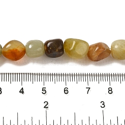 天然岫岩のヒスイのビーズ連売り  ナゲット  タンブルストーン  7~15x6~10x5.5~8mm  穴：1mm  約47~49個/連  15.55~15.94''（39.5~40.5センチメートル）&nbsp;G-B078-D19-01
