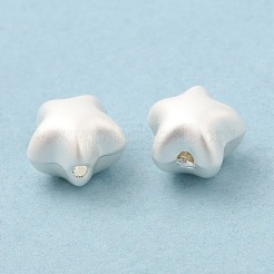 合金ビーズ  カドミウムフリー＆ニッケルフリー＆鉛フリー  スター  マットシルバーカラー  7x8x6mm  穴：0.8mm&nbsp;FIND-A032-01MS