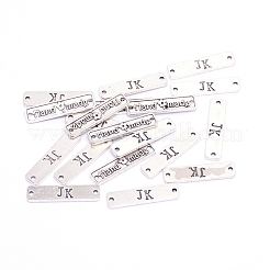 チベットスタイルの合金リンクコネクター  Word の四角形手作り JK  アンティークシルバー  6x25x1mm  穴：1.5mm&nbsp;PALLOY-WH0072-41AS-RS
