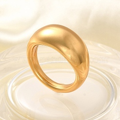304ステンレススチール指輪  ゴールドカラー  10.5~12mm  内径：18mm&nbsp;RJEW-H244-09G