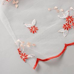 Flower Pattern Polyester Lace Fabic&nbsp;DIY-WH0061-021A