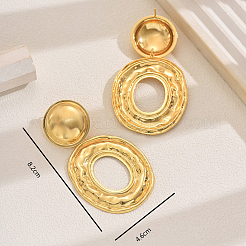 Vintage French Style Hollow Oval Brass Dangle Stud Earrings&nbsp;CE9970