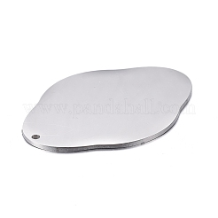 変色しない304ステンレススチールペンダント  空白タグのスタンプ  花  ステンレス鋼色  35x25x1mm  穴：1.2mm&nbsp;STAS-F254-27B-P