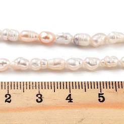 天然養殖淡水パールビーズ連売り  グレード2a+  オーバル  桃パフ  3.8~4.2mm  穴：0.6mm  約30~31個/連  7.09''（18センチメートル）&nbsp;PEAR-P062-16A