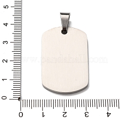 304ステンレスペンダント  長方形のチャーム  ステンレス鋼色  35x22x2.5mm  穴：7x5mm&nbsp;STAS-F323-05P