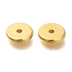 真鍮製スペーサービーズ  フラットラウンド  ゴールドカラー  10x2mm  穴：1.9mm&nbsp;KK-B121-02A-G