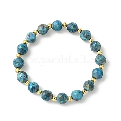 Round Electroplated Natural Druzy Geode Crystal Beaded Bracelets&nbsp;BJEW-JB13924