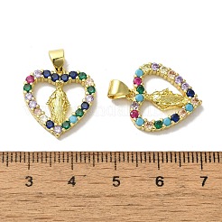 Brass Micro Pave Cubic Zirconia Pendant&nbsp;KK-H487-12G