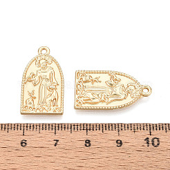 合金ペンダント  アーチと聖フランシス  カドミウムフリー＆鉛フリー  マットゴールドカラー  25x14x2mm  穴：1.5~1.6mm&nbsp;PALLOY-N179-26MG
