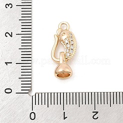 真鍮製マイクロペーブクリアキュービックジルコニアフックとSフッククラスプ  魚  18KGP本金メッキ  21mm  穴：1.8mm&nbsp;KK-C080-01G
