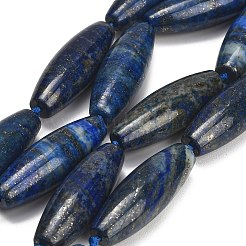 天然石ラピスラズリビーズ連売り  ライス  染め  40.5~41.5x14~14.5mm  穴：1.2mm  約9個/連  15.20''~15.55''（38.6~39.5センチメートル）&nbsp;G-L654-G19-01