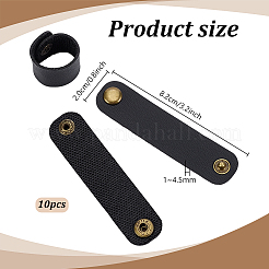 鉄製スカーフクリップ付き合成皮革10個  長方形  アンティークブロンズ  シエナ  82x19.5x1~4.5mm&nbsp;AJEW-PH0008-73A