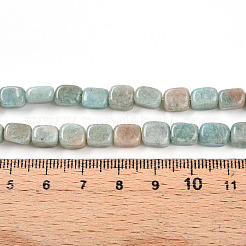 天然石アマゾナイトビーズ連売り  直方体の  5~8x5~6x5~6mm  穴：1mm  約51個/連  14.96~15.16''（38~38.5センチメートル）&nbsp;G-T141-32