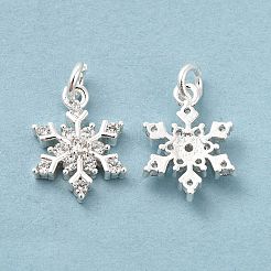 Rack Plating Brass Micro Pave Cubic Zirconia Charms&nbsp;KK-E081-15S