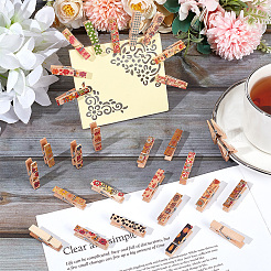 10Pcs 10 Styles Flower Printed Wooden Craft Pegs Clips&nbsp;AJEW-WH0248-505