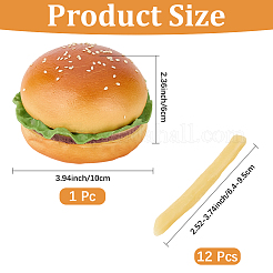 12Pcs PVC Imitation Food French Fries & 1Pc PU Leather Imitation Hamburger&nbsp;AJEW-CN0007-07