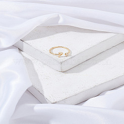 1Pc Brass Micro Pave Clear Cubic Zirconia Open Cuff Rings for Women&nbsp;RJEW-LP0002-37P