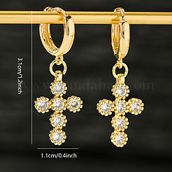 Brass Cross Hoop Earrings&nbsp;FE5671
